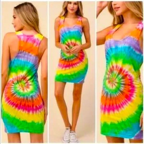 Tie Dye Rainbow Mini Dress - Picture 5 of 16